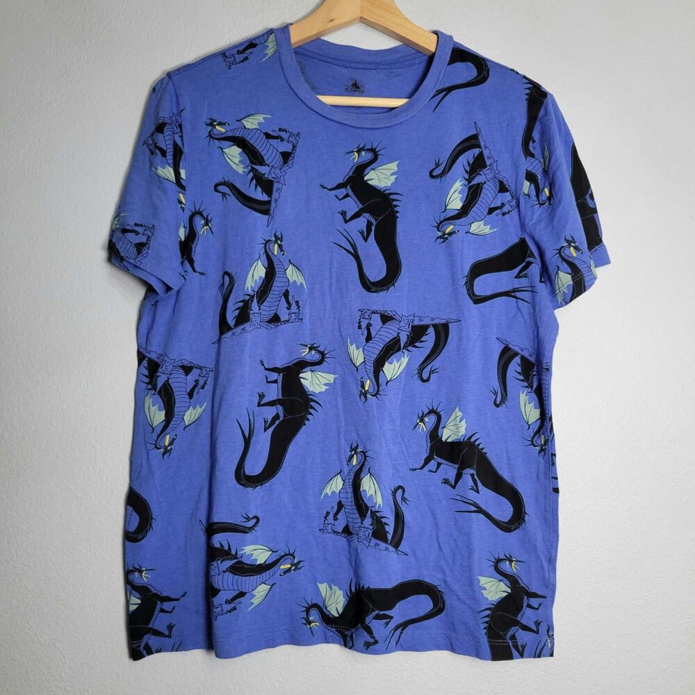 Disney Parks Maleficent Dragon AOP TShirt Women S Blue Villian Retired Fantasmic